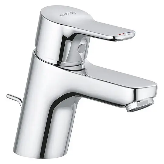 Markenware Waschtischmischer KLUDI PURE & EASY 60 mm, mit Zugstange, chrom - 373850565