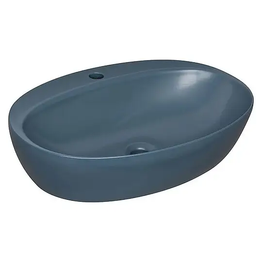 Aufsatz-Waschtisch Elanda 600 x 420 mm, Keramik, mit Hahnloch, Blue Royal matt - 93 190 45 Begrenztes Angebot