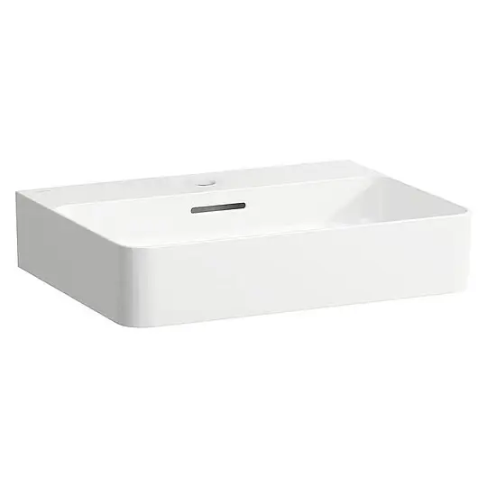 Aufsatz-Waschtisch Laufen VAL 550 x 155 x 420 mm, 1 Hahnloch, mit Überlauf, geschliffen, weiß - H8162820001041 Wochenendangebot