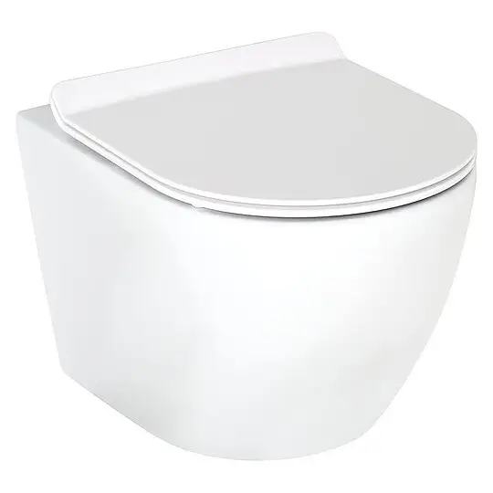 Combi-Pack Arax Wand-Tiefspül WC 370 x 370 x 485 mm, spülrandlos mit Silent Flush + WC-Sitz, weiß glänzend - 93 244 96 Nur Heute