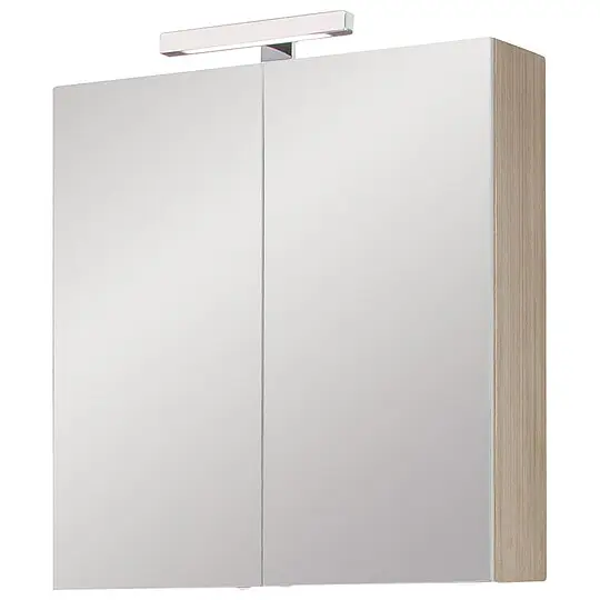Begrenztes Angebot Spiegelschrank Estra mit LED-Beleuchtung, Lärche bicolor, 2 Türen, 700 x 770 x 208 mm
