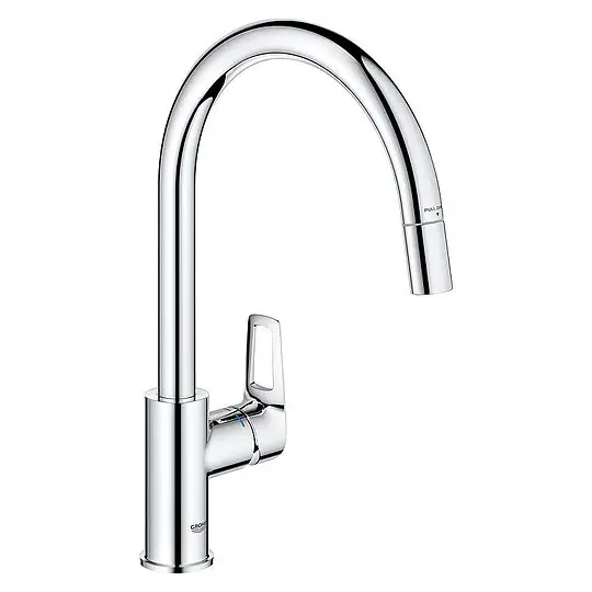 Spültischmischer Grohe Bauloop mit herausziehbarem Auslauf Schwenkauslauf, Ausladung 215 mm, chrom - 30543000 Wochenendangebot
