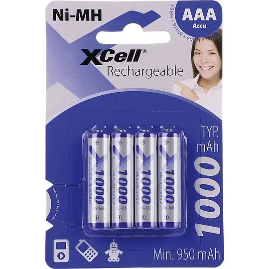 NiMH Akku-Zellen Micro AAA - 4 Stk - 1,2V Highlight