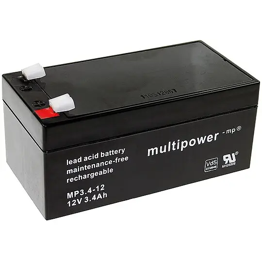 Meistverkauft Multipower Blei-Akku MP 3,4 - 12, Pb 12V/3,4 Ah - Stecksystem Faston 4,8 - Kapazität 3200 mAh