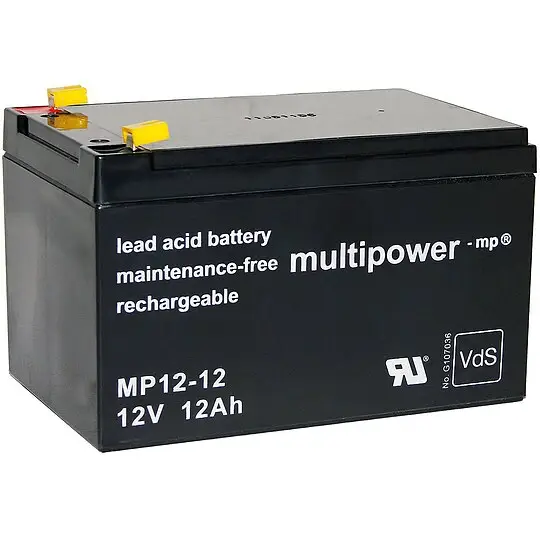 Multipower Blei-Akku MP 12 - 12, Pb 12V/12 Ah - Stecksystem Faston 4,8 - Kapazität 12000 mAh Meistverkauft