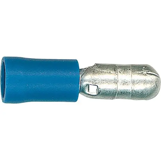 Aktuell Rundstecker halbisoliert 100 Stück, Farbe blau - 2,5 mm², 4,0 mm