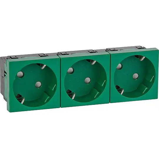 Expressversand Unterflursteckdose 45-er-Spur 3-fach, grün
