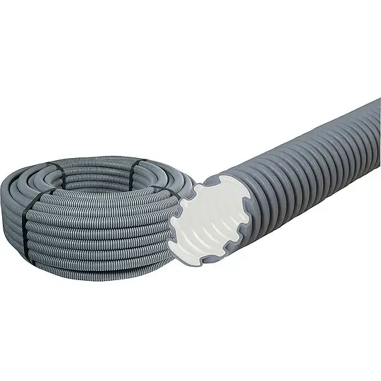 Kunststoffwellrohr MEP-FR, 750 N flammwidrig, NW 20 easy, grau - Rolle 100 m Bestpreis