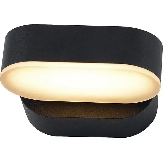 Top-Angebot LED's light LED Außenleuchte 7,5W, 340° drehbar, oval, schwarz matt - 100 x 110 x 54 mm