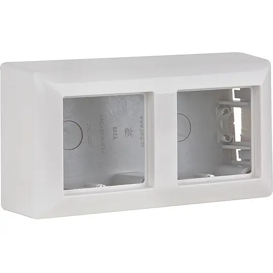 Gratis Versand Aufputz-Kappe Jung AS582AWW 2-fach, Alpinweiß - 156 x 85 x 47 mm