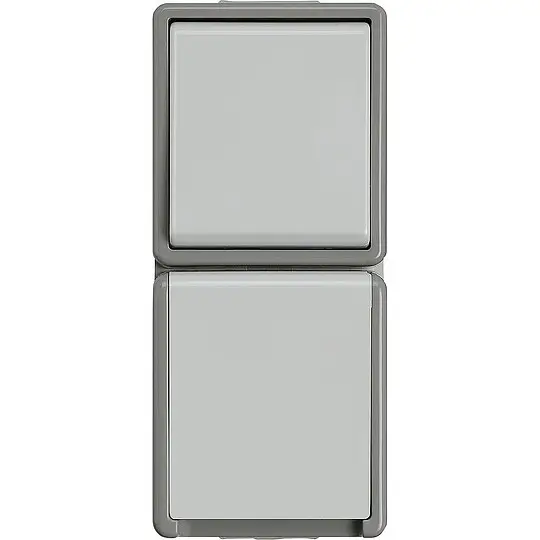 Aufputz-Wechselschalter-Kombination Steckdose mit Klappdeckel - 151 x 66 x 54 mm Neue Ware