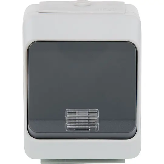 Aufputz-Taster Nortic IP44 Wechsler mit Kontrolllampe - 75 x 60 x 60 mm Mega-Angebot