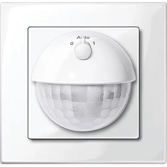 Angebot System M, Bewegungsmelder Argus 180 Unterputz-Sensor Modul mit Schalter Merten, polarweiß glänzend