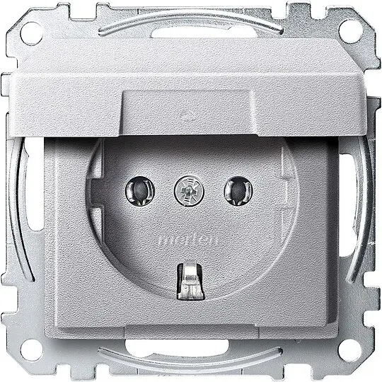 System M, Steckdose mit Klappdeckel Merten, aluminium Sonderangebot