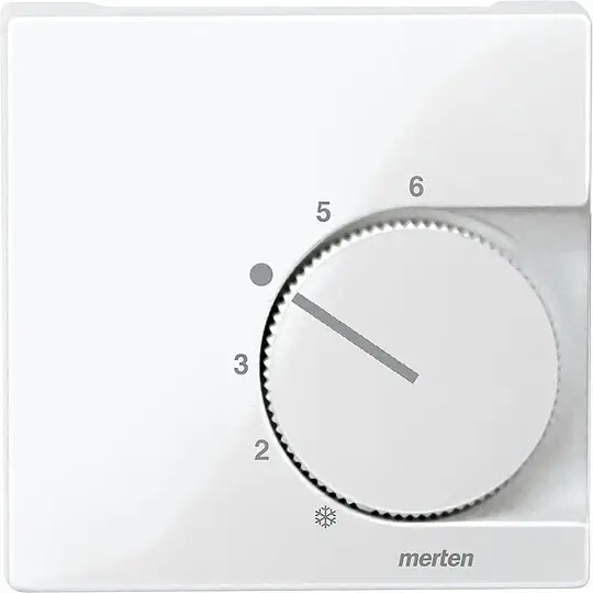 System M, Zentralplatte für Raumtemperaturregler mit Wechselkontakt Merten, polarweiß glänzend Top-Angebot