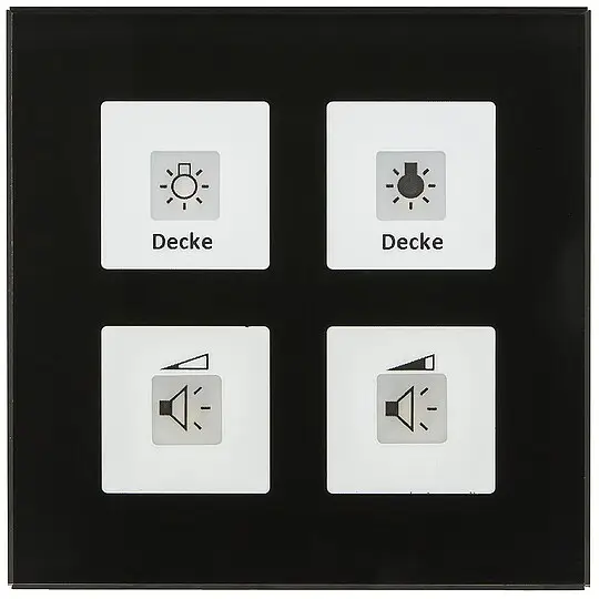 KNX RF+ Funk Glastaster Plus 4-fach mit Aktor, Schwarz Jetzt Kaufen