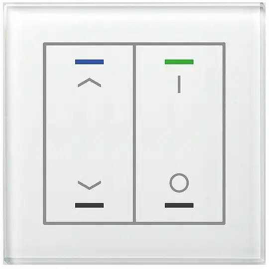 Glastaster II Light 2-fach, RGBW, mit Temperatursensor, Weiß, Jalousie_Schalten Kostenfreie Lieferung