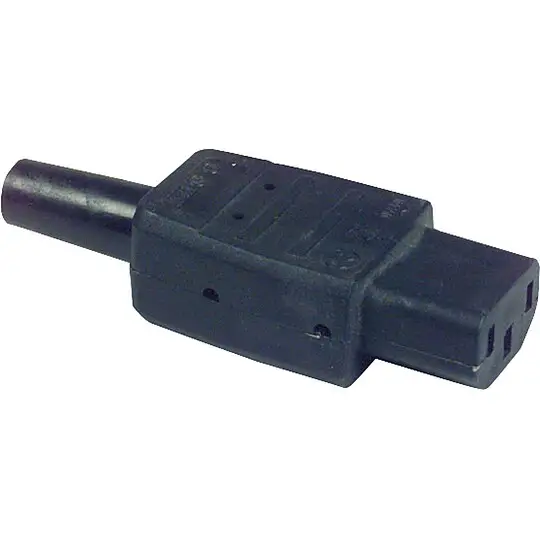 Kaltgerätestecker mit Tülle - 230 V/10 A schwarz Begrenztes Angebot
