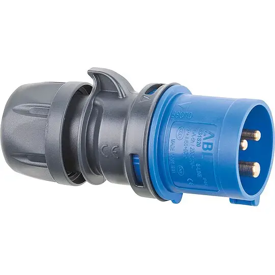 Abverkauf CEE-Stecker 230 V, 3-polig, IP44 - blau/grau