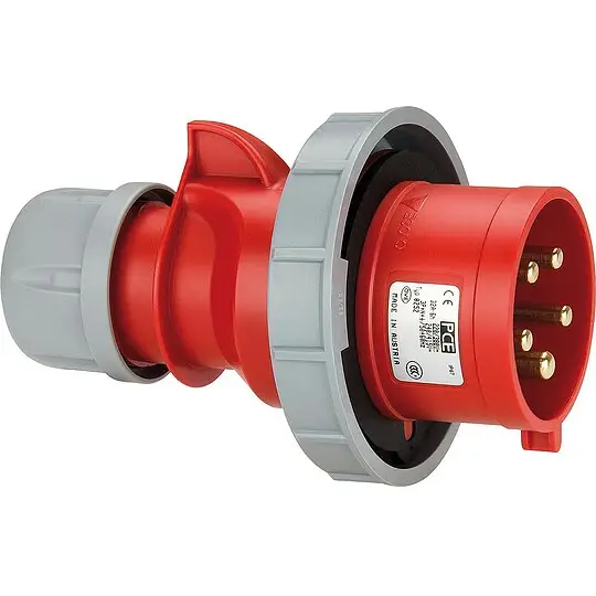CEE-Stecker Shark IP67, 5-polig, 400V, 16A - rot/grau - Schraubanschluss Markenprodukt