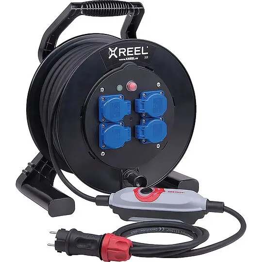Highlight PRCD-S+Sicherheitskabeltrommel XREEL 310, 4x Schukosteckdose, HO7RN-F 3G2,5 - 40 m Kabel