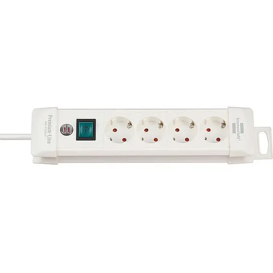 4-fach Schutzkontakt-Steckdose brennenstuhl weiß - mit Schalter - 230V, 16A - 1,8 m Billig