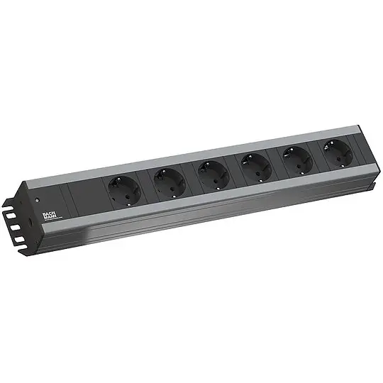 Bestseller 6-fach Bachmann Steckdosenleiste, 90° - mit Schalter - 2 m