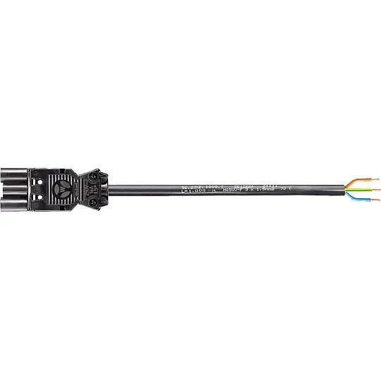Expressversand Verbindungsleit. Wieland GST18i3 1,0 m, schwarz, H05VV-F 3G1,5 mm² 3-poliger Stecker - freies Ende