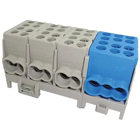Online Kaufen Hauptleitungs-Abzweigklemme - 3x grau, 1x blau 8x Eingang 35 mm² / 10x Ausgang 25 mm²