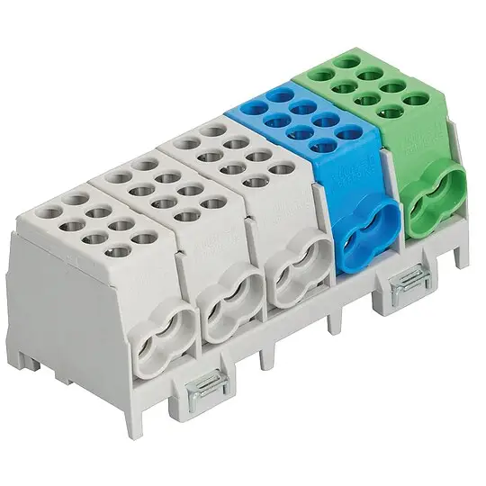 Online Kaufen Hauptleitungs-Abzweigklemme - 3x grau, 1x blau, 1x grün 10x Eingang 25 mm² / 10x Ausgang 25 mm²