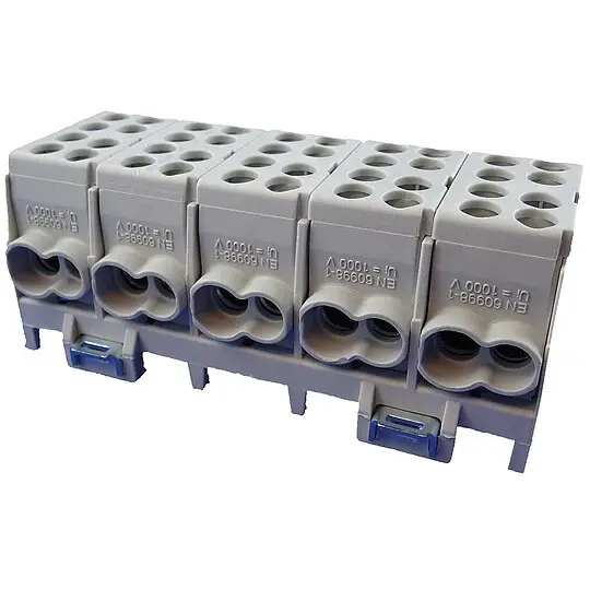 Hauptleitungs-Abzweigklemme - 5x grau 8x Eingang 35 mm² / 10x Ausgang 25 mm² Wochenendangebot