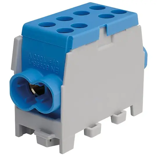 Hauptleitungs-Abzweigklemme - blau, 1-polig 2x Eingang 35 mm² / 2x Ausgang 25 mm² Direktkauf
