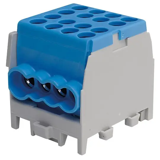 Garantierte Lieferung Hauptleitungs-Abzweigklemme - blau, 2x Eingang 25 mm² 6x Ausgang 16 mm², 1-polig