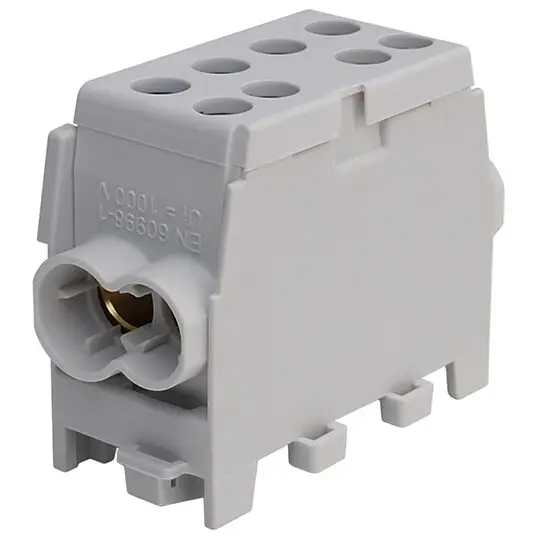 Preiswert Hauptleitungs-Abzweigklemme - schwarz, 1-polig 2x Eingang 35 mm² / 6x Ausgang 25 mm²