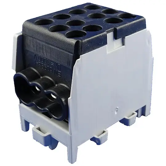 Neuheit Hauptleitungs-Abzweigklemme - schwarz, 2x Eingang 25 mm² 4x Ausgang 16 mm², 1-polig