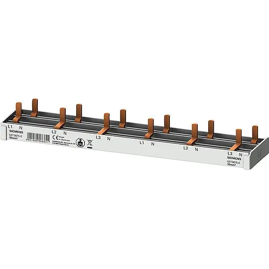 Stiftsammelschiene, 10 mm² 3p/N für 6x AFDD + 6x 1p FI/LS Siemens 5ST3675-0 (12TE) Meistverkauft