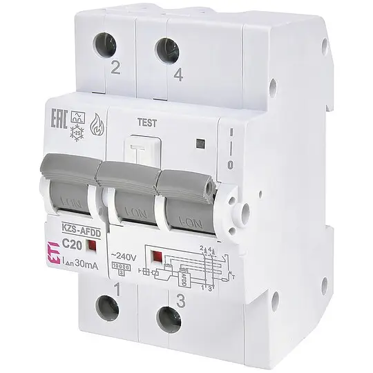 ETI Brandschutzschalter KZS-AFDD 3M2p, 2-polig, Typ A, C20 / 0,03A, unverzögert, REG Ausverkauf