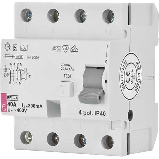 FI-Schalter EFI-4, 4-polig, 40A, 30 mA, Typ A, unverzögert Echt