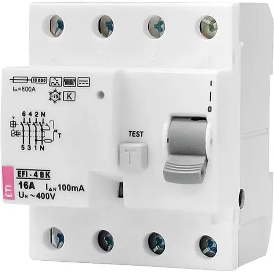 Sonderangebot FI-Schalter EFI-4B, 4-polig, 25A, 30 mA, Typ B, kurzzeit- verzögert