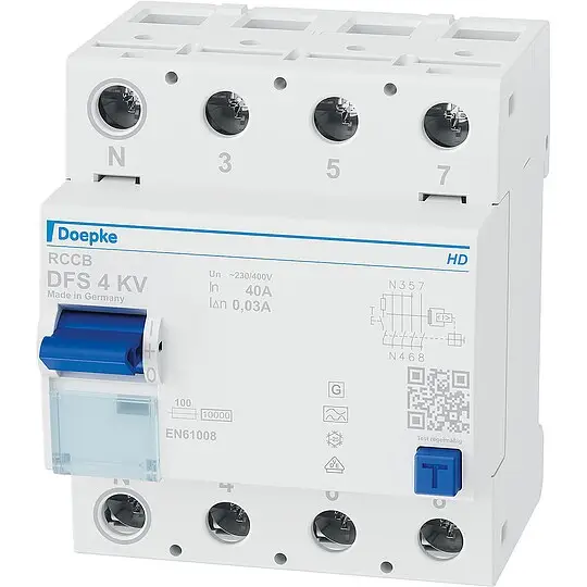 Geprüft Fehlerstromschutzschalter DFS 4 040-4/0,03-A KV