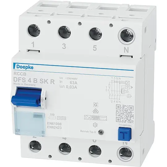 Begrenztes Angebot Fehlerstromschutzschalter DFS 4 063-4/0,03-B SK allstromsensitiv Typ B