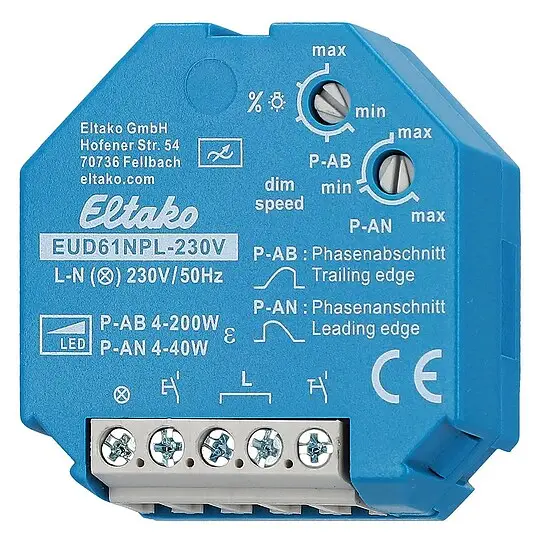 Universal-Dimmschalter ohne N-Anschluss für LED Eltako, EUD61NPL-230V Saisonangebot