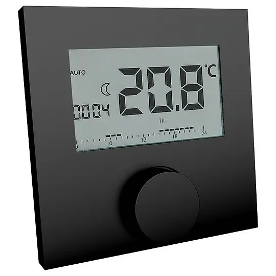 Raumregler Alpha direct Control Display - 230 V - Triac-Ausgang - Gehäuse schwarz matt - RD 25203-61N3 Neue Kollektion