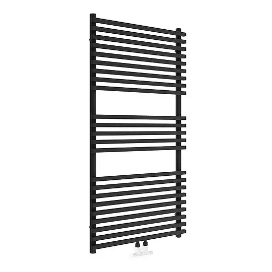 Top-Angebot Handtuchheizkörper Trapani, mit Mittelanschluss, schwarz matt - 1170 x 600 mm