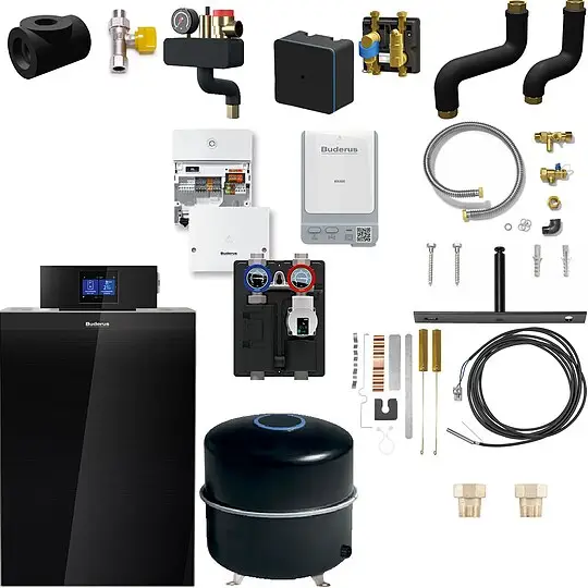 Angebot Buderus KB192i.2 Logaplus Gas-Brennwert Heizungspaket K76S mit Regelgerät, Mischermodul & Zubehör - 22 kW - 7739622613
