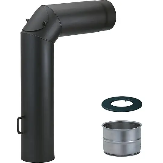 Rauchrohrset Ø 150 mm, inkl. Drosselklappe, DWF und Rosette, schwarz Jetzt Kaufen