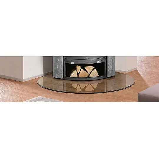 Bodenplatte Tropfen B7 aus Glas 6 mm, 1.100 x 1.100 mm, für Kaminofen Direkt Vom Hersteller