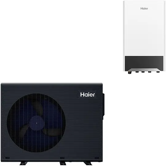 Preisreduziert Haier Hydro-Split Luft-Wasser-Wärmepumpe Außeneinheit 10 kW mit Split Inneneinheit, inkl. Erstinbetriebnahme - HPM10-TND2-H/HPM10(12)-TND2-WW1
