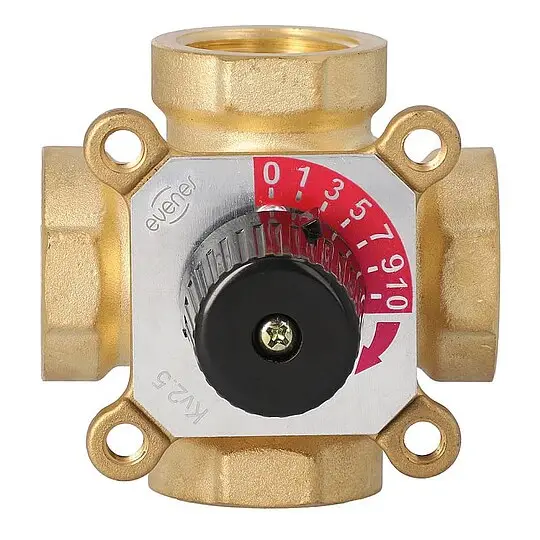 Sichere Zahlung 4-Wege-Messing-Mischer Easyflow Typ 4I für Heizung - DN25 - 4 x 1'' IG - Kvs-Wert 13