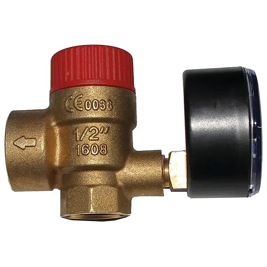WOLF Sicherheitsventil 3,0 bar mit Manometer - 240046599 Neu Im Sortiment